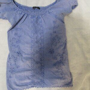 GIOCAM BOHO GYPSY PEASANT TOP BLOUSE STETCH BACK L